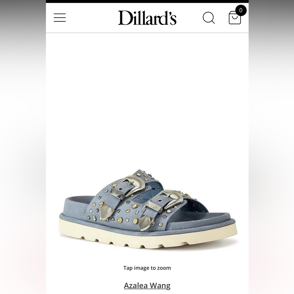 Western Studded Blue Slide Sandals - Picture 5 of 5